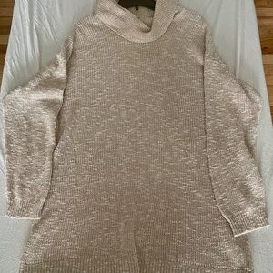 Size 4 Torrid Beige/Tan Cowl Neck Sweater Tunic
